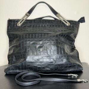 🌺 Due Fatelli Black Leather Tote Bag
